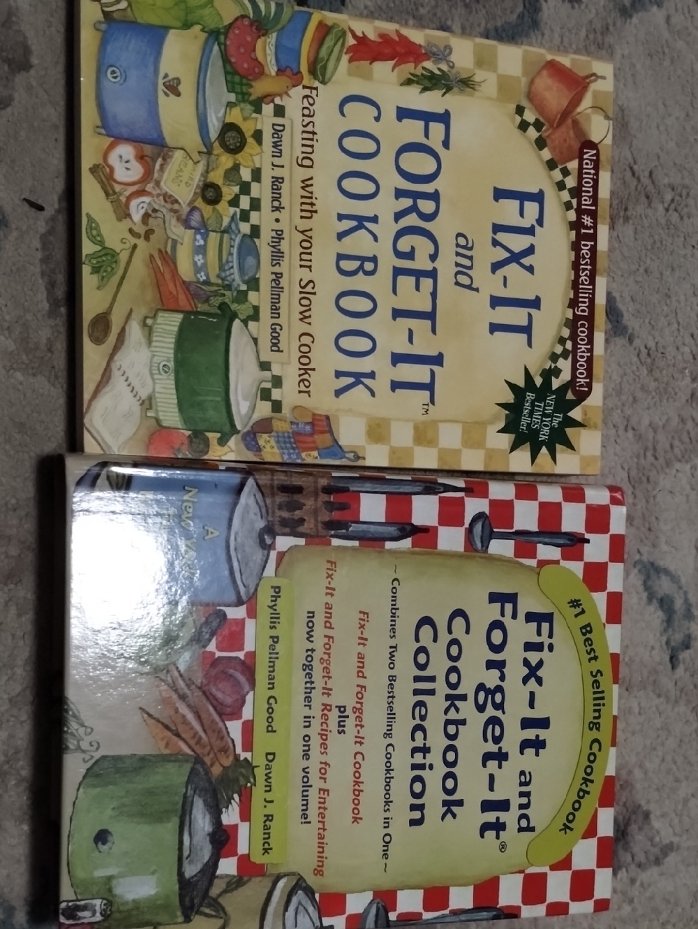 Fix-It and Forget-It Cookbook Collection - Yellow & Red Covers